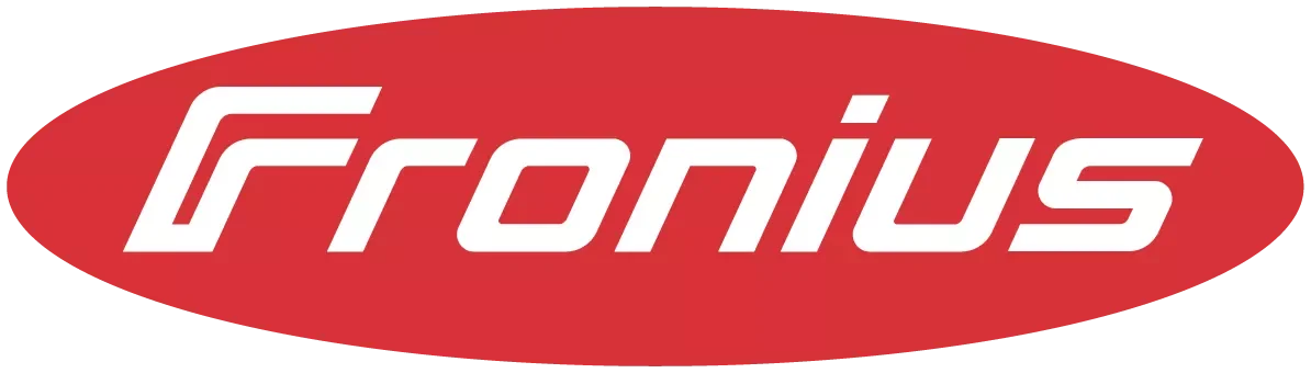 Fronius Logo in Rot mit weißer Schrift