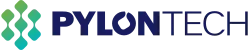 PylonTech Logo mit grün-blauen Symbolen und blauem Schriftzug