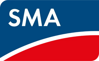 SMA Logo mit blau-rotem Design für Energie-Lösungen