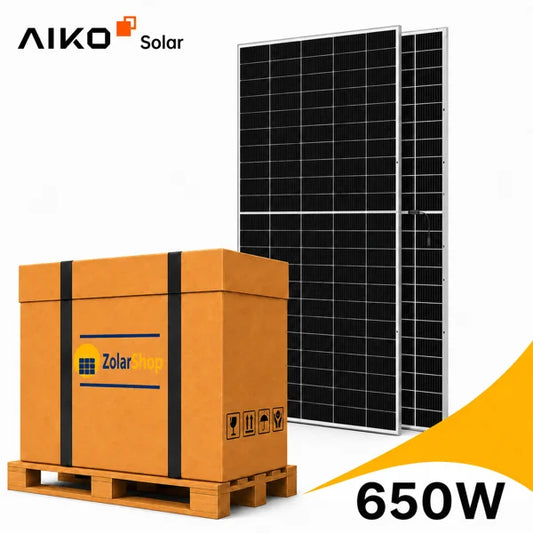 Aiko AIKO-A650-GRH66Dw STELLAR 1N+66 645-680 1500V Silver Frame Bifacial Solarmodul (36 Stk.)